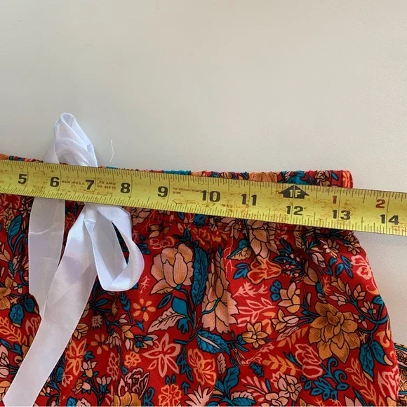 MSM Colorful Floral Boho Wide Leg Pants Elastic Waist Drawstring Size Small - Picture 8 of 11